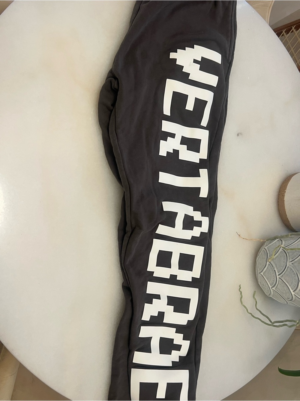 Black Men’s Sweatpants with White  grey vertebrae Graphic